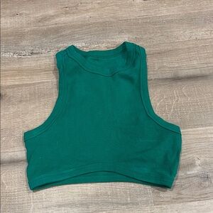 Green Cropped Tank Top
